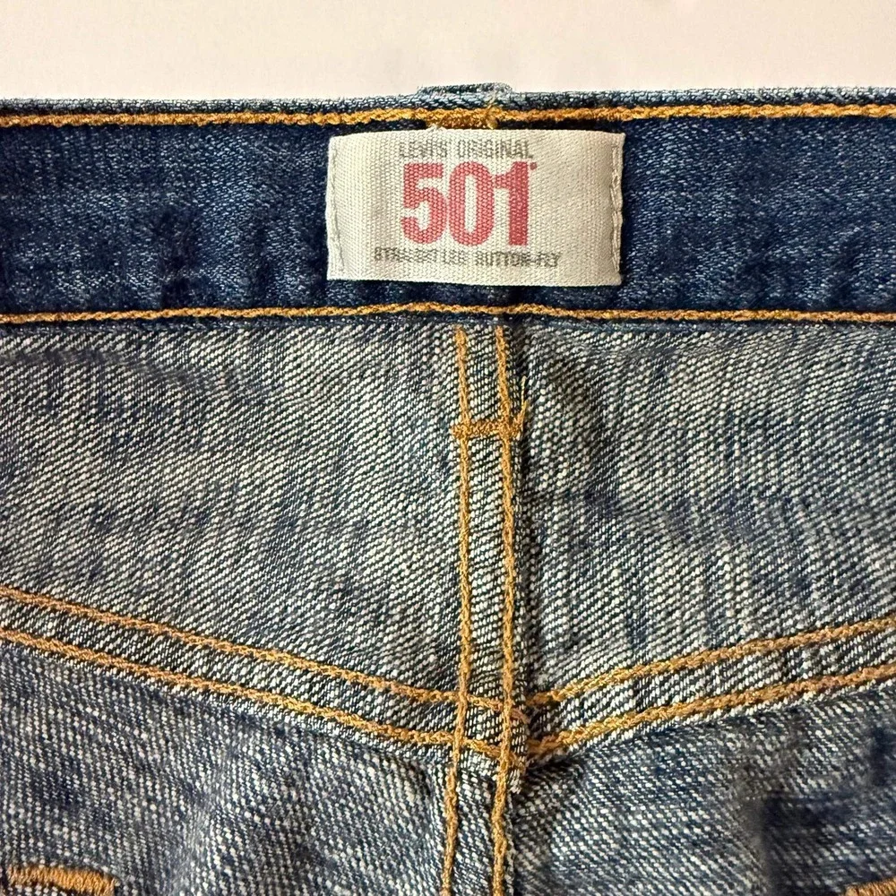 Levis 501 Original Mens Straight Leg Button Fly Jeans Medium Wash Blue 36x34